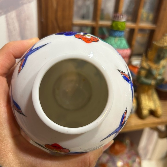 Handcrafted Ceramic Vase with Vibrant Tree Design 4.5" - Picture 3 of 10